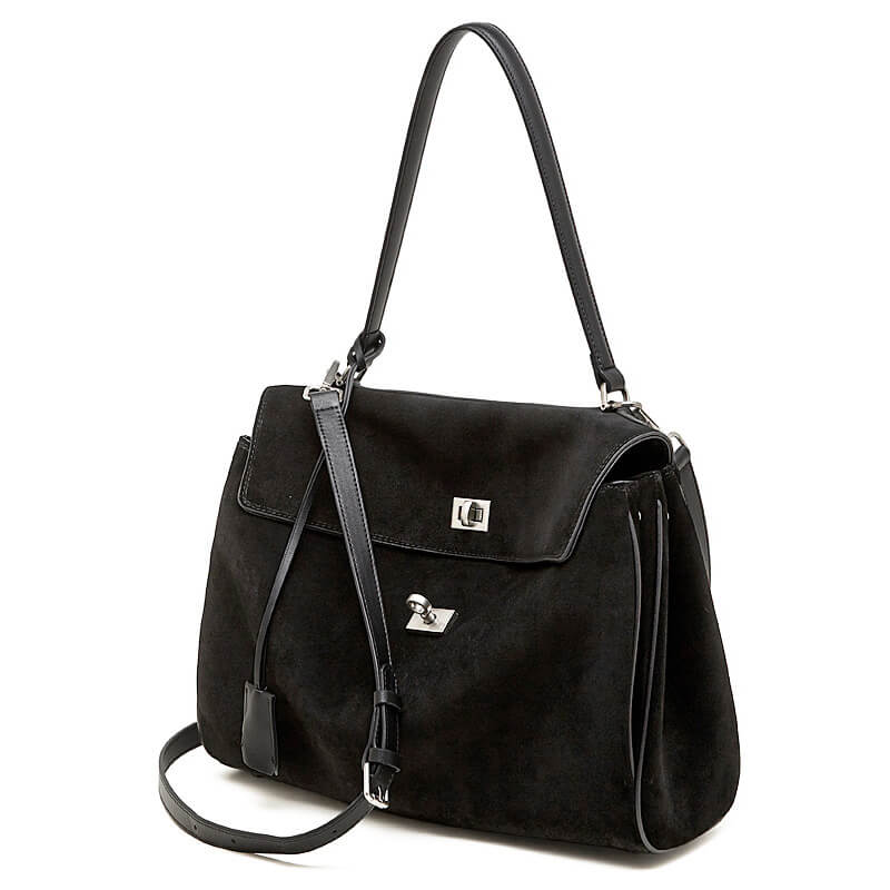 handtasche veloursleder schwarz