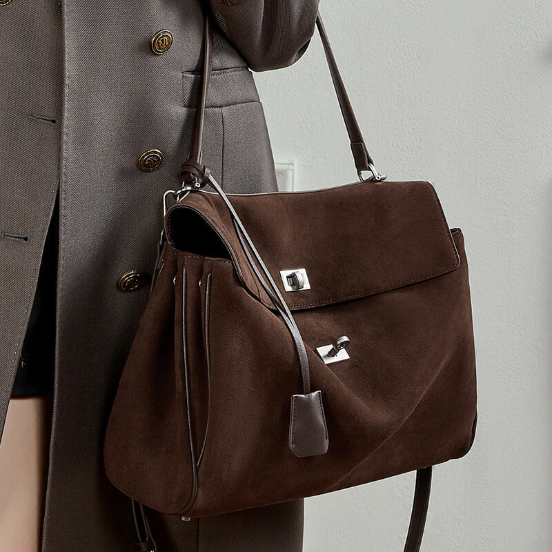 umhängetasche damen veloursleder