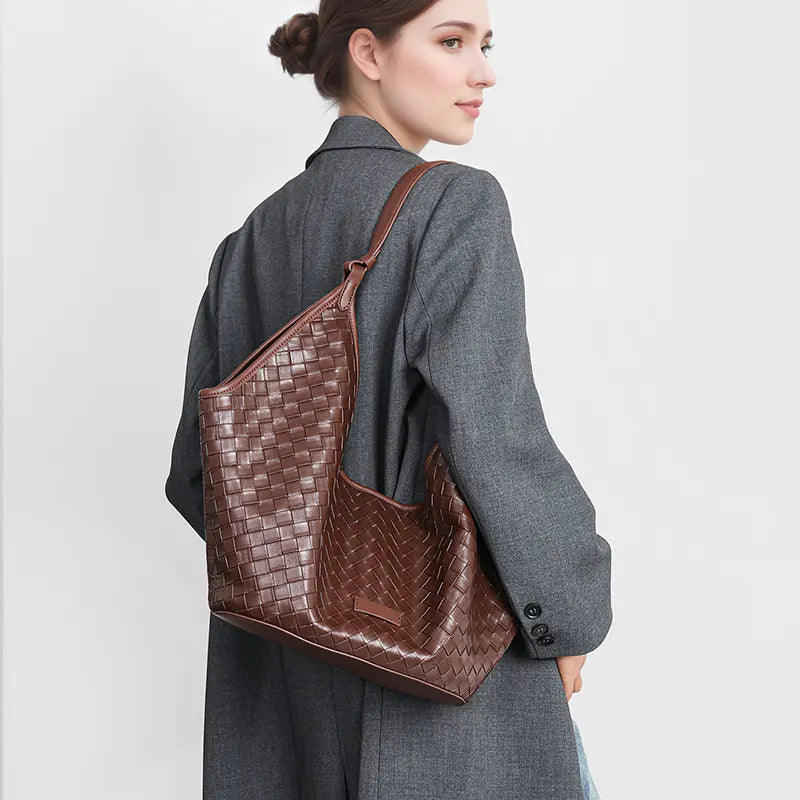schultertasche ledertasche geflochten