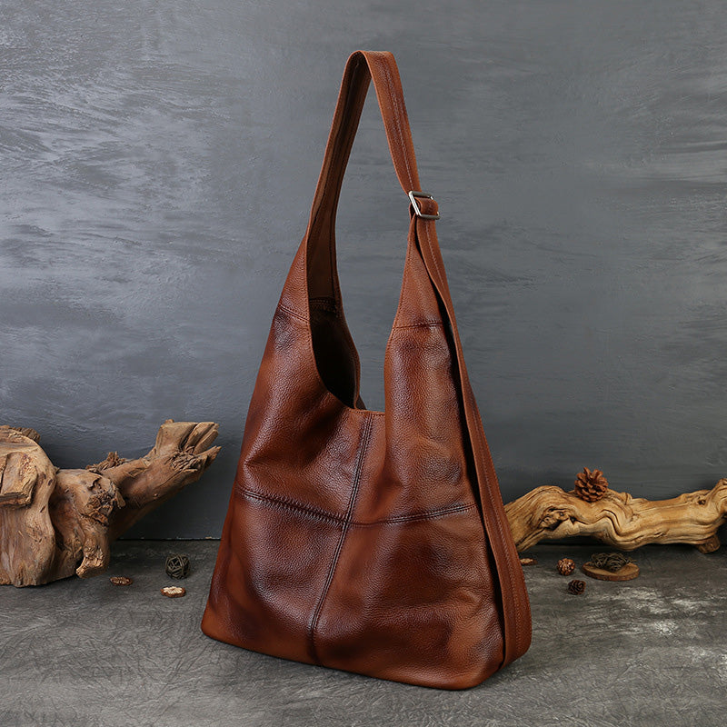 schultertasche damen braun leder
