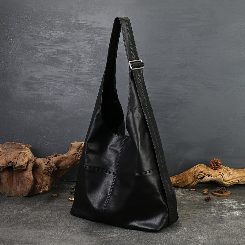 schultertasche damen leder schwarz