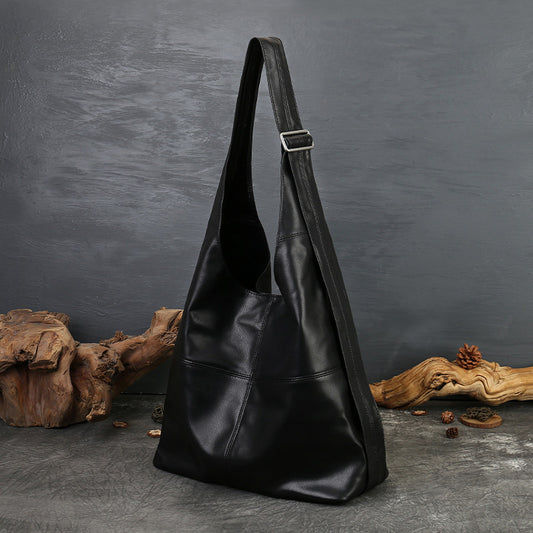 schultertasche damen leder schwarz