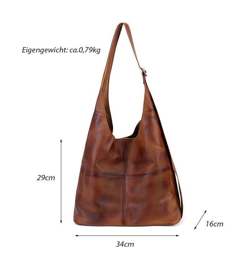 Vintage Damen Schultertasche weiches Leder mit abnehmbarer Innentasche