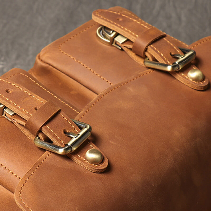 Vintage DSLR Kameratasche aus Leder für Kamera und 2 Objektive Umhängetasche Herren