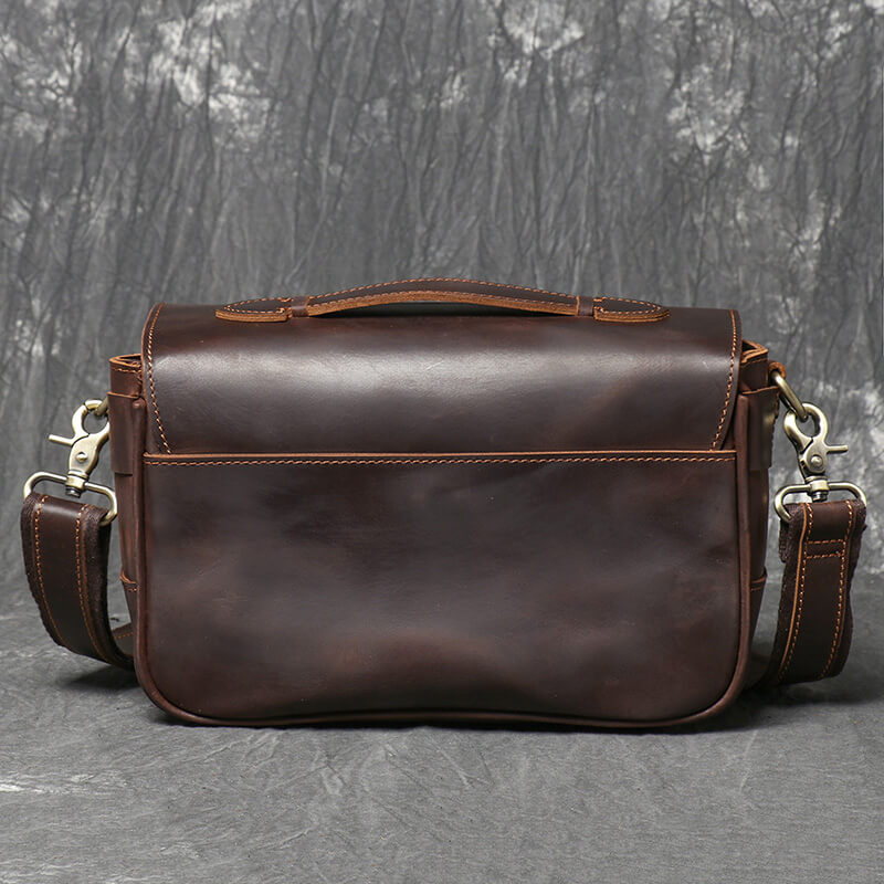 Vintage DSLR Kameratasche aus Leder für Kamera und 2 Objektive Umhängetasche Herren