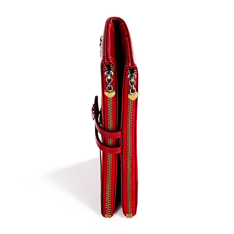 Vintage Geldbörse Damen Leder lang Portemonnaie RFID Schutz