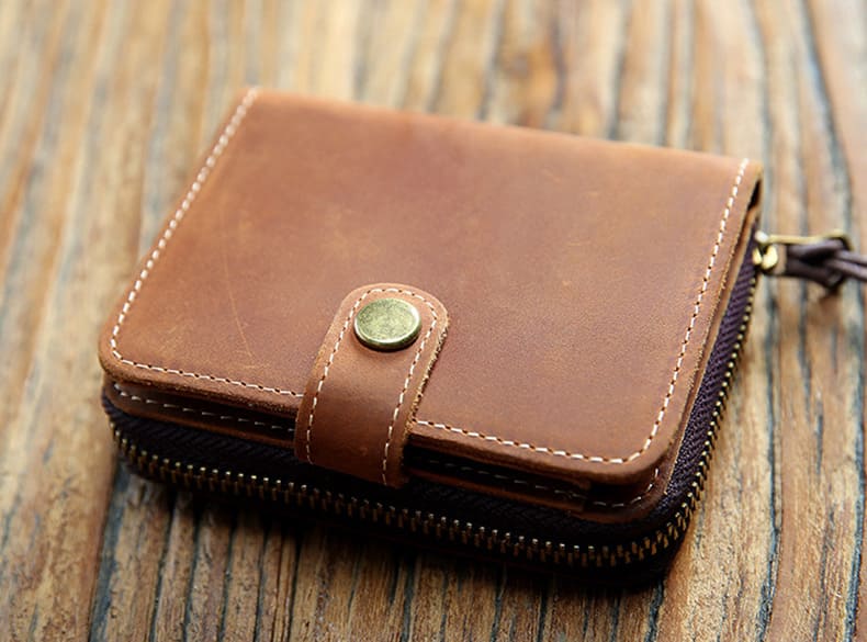 Vintage Geldbörse Herren Leder Geldbeutel Portemonnaie für Hosentasche