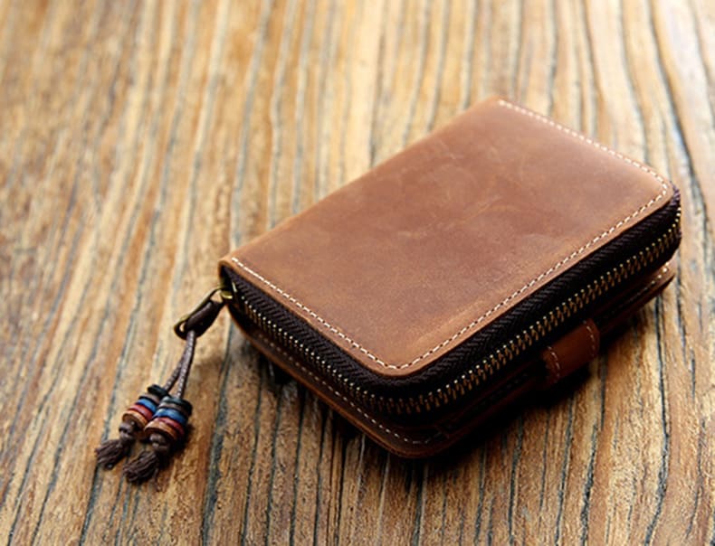 Vintage Geldbörse Herren Leder Geldbeutel Portemonnaie für Hosentasche