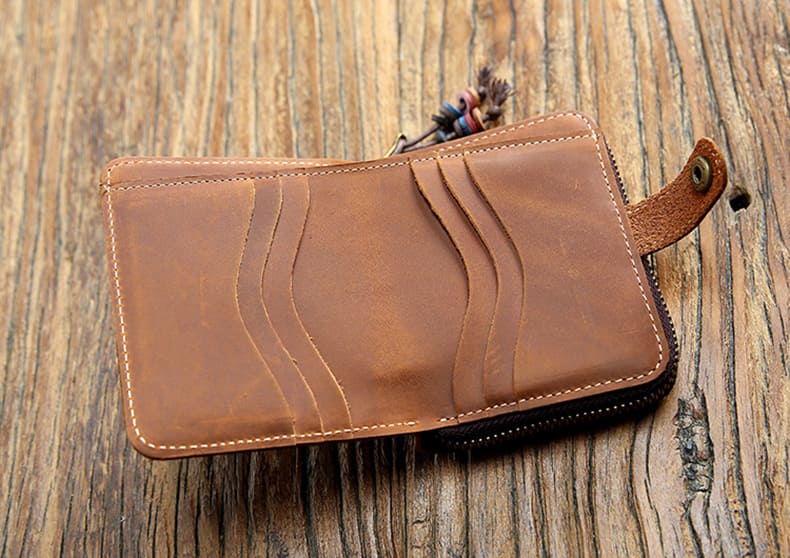 Vintage Geldbörse Herren Leder Geldbeutel Portemonnaie für Hosentasche