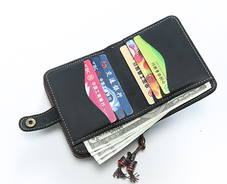 Vintage Geldbörse Herren Leder Geldbeutel Portemonnaie für Hosentasche