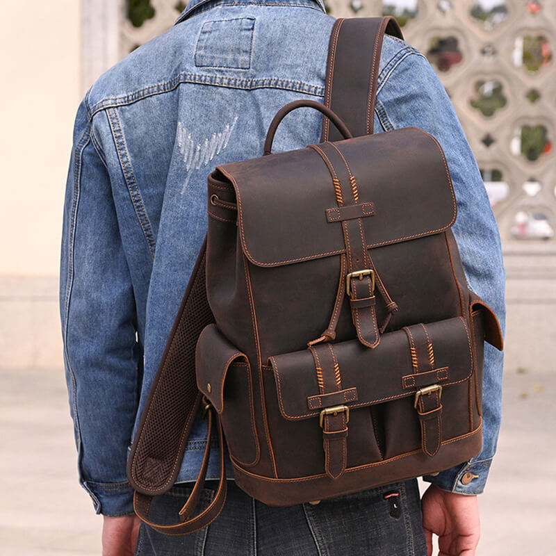 vintage rucksack herren leder