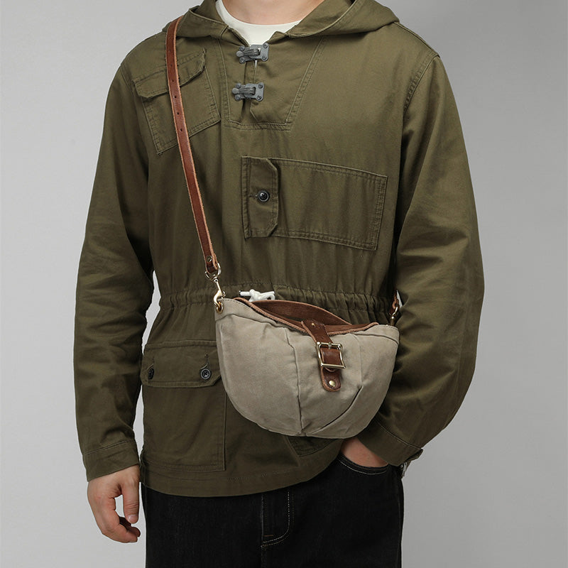 umhängetasche herren canvas leder