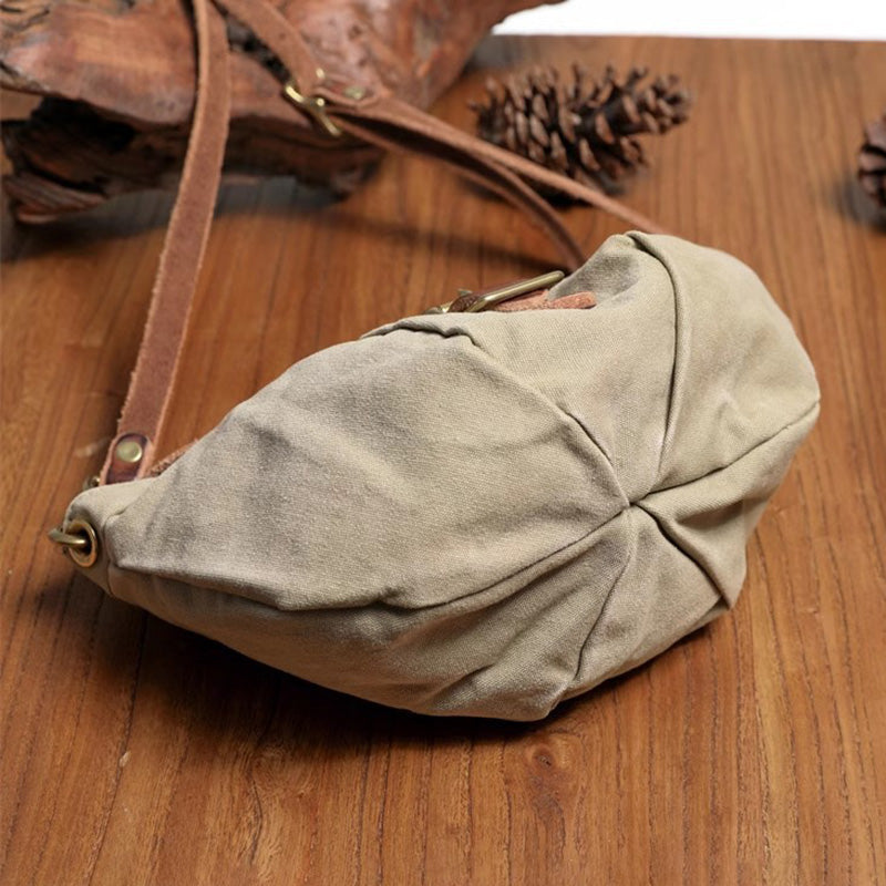 Vintage Herren Umhängetasche Canvas und Leder für Alltag Herrentasche