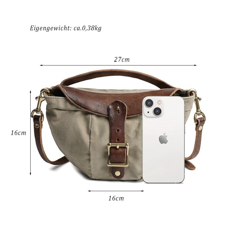 Vintage Herren Umhängetasche Canvas und Leder für Alltag Herrentasche