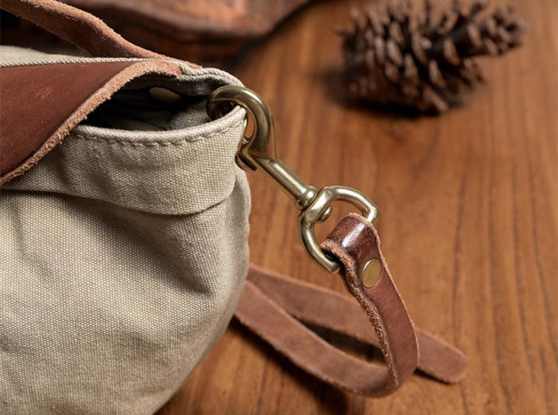 Vintage Herren Umhängetasche Canvas und Leder für Alltag Herrentasche