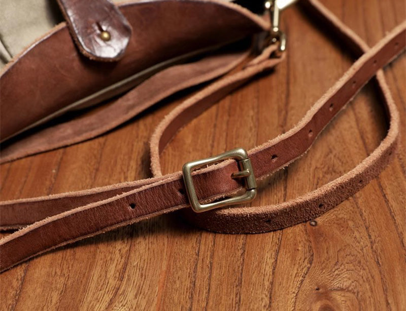 Vintage Herren Umhängetasche Canvas und Leder für Alltag Herrentasche