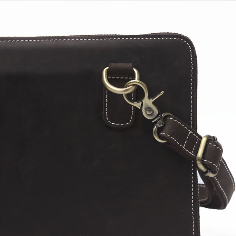 Vintage Herren Umhängetasche klein Crazy Pferd Leder iPad Tasche Umhängen