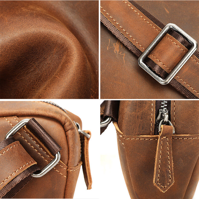 Vintage Herren Umhängetasche Leder Brusttasche in 4 Farben für Freizeit