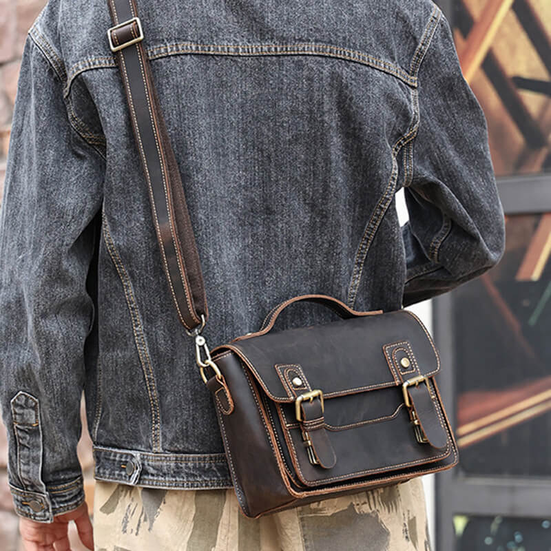 vintage ledertasche herren