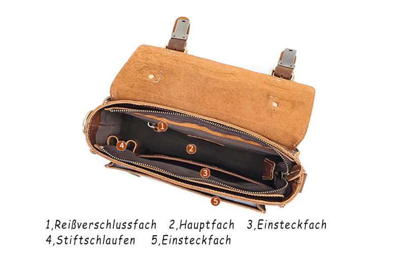 Vintage Ledertasche Herren Umhängetasche Leder klein Handtasche