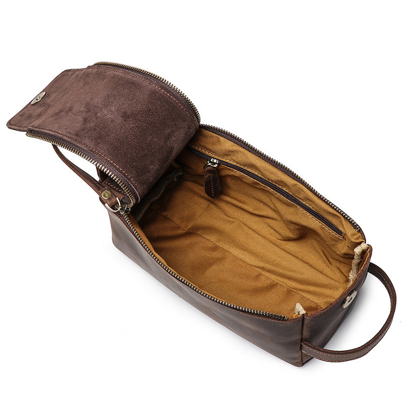 Vintage Reise Kulturbeutel Leder für Damen und Herren