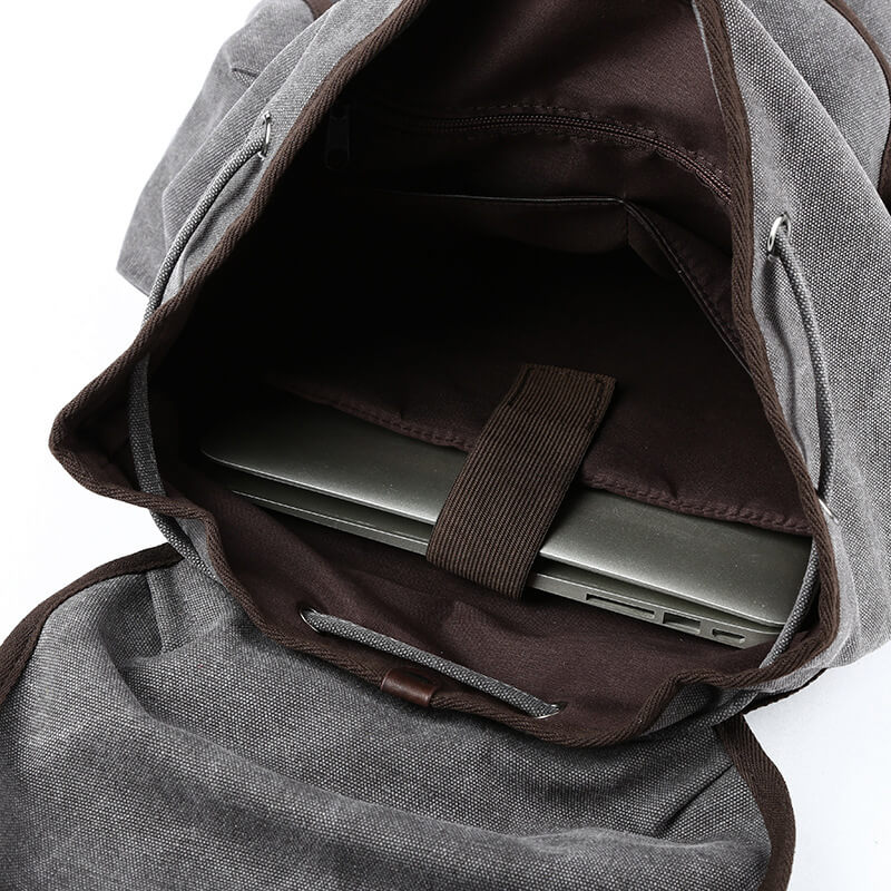 Vintage Rucksack Herren Canvas für Uni Reiserucksack Laptopfach Outdoor