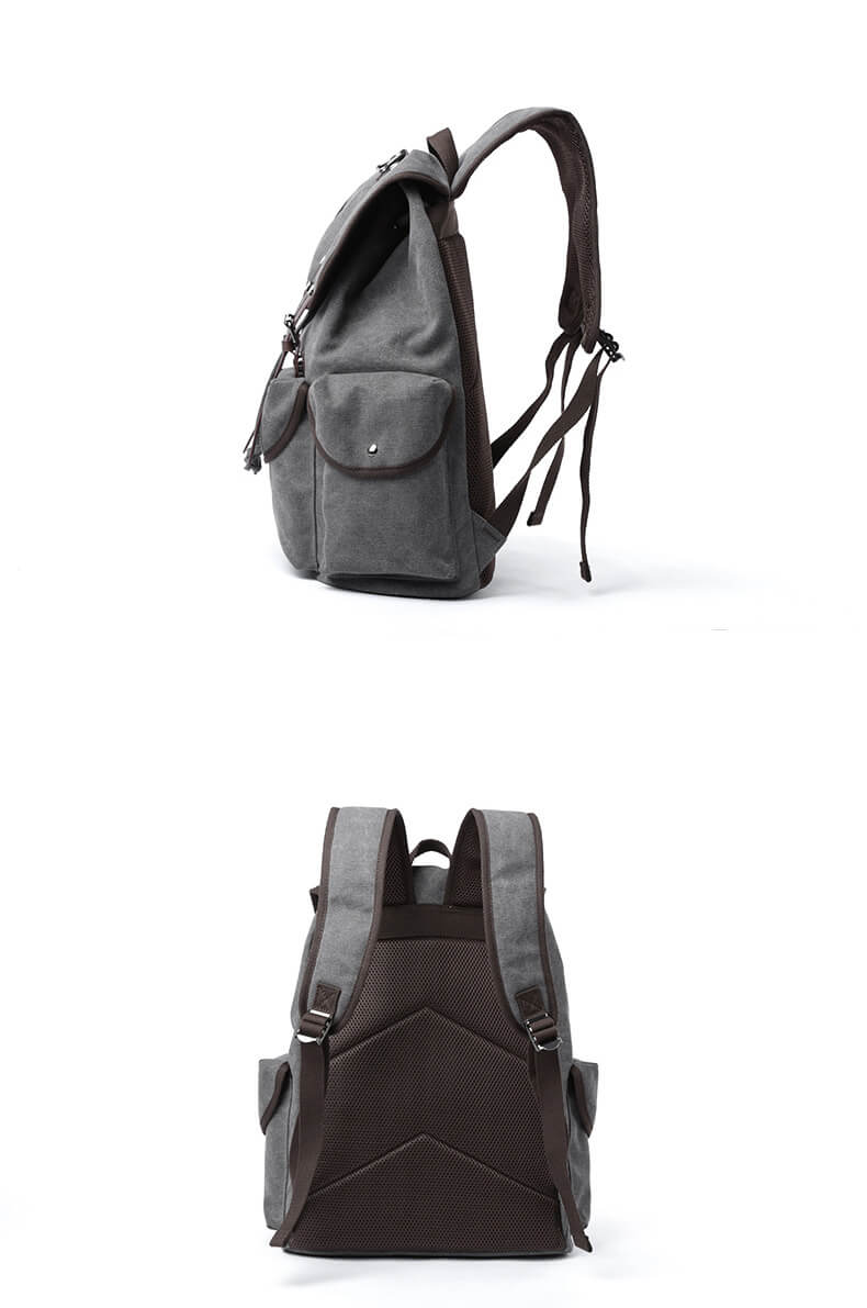Vintage Rucksack Herren Canvas für Uni Reiserucksack Laptopfach Outdoor