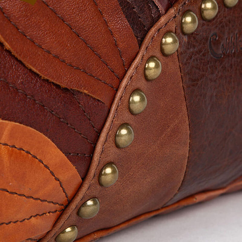 Vintage Schultertasche Damen Leder Blumenform Handtasche