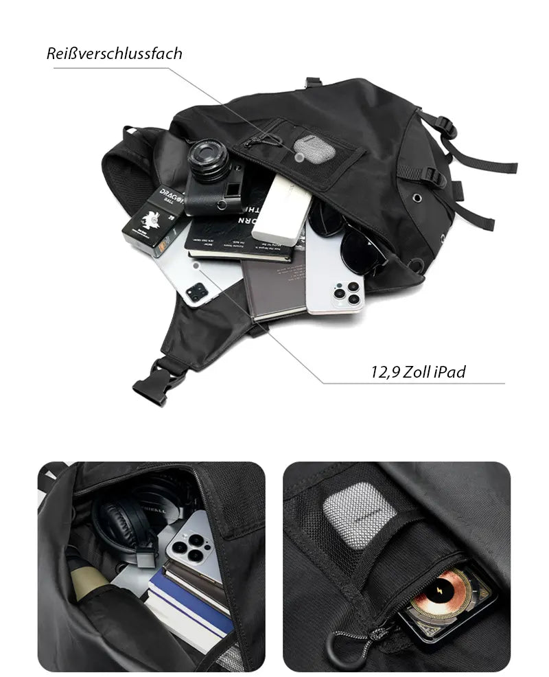 wasserdicht Herren Messenger Bag Oxford Umhängetasche Rucksack mit 1 Gurt