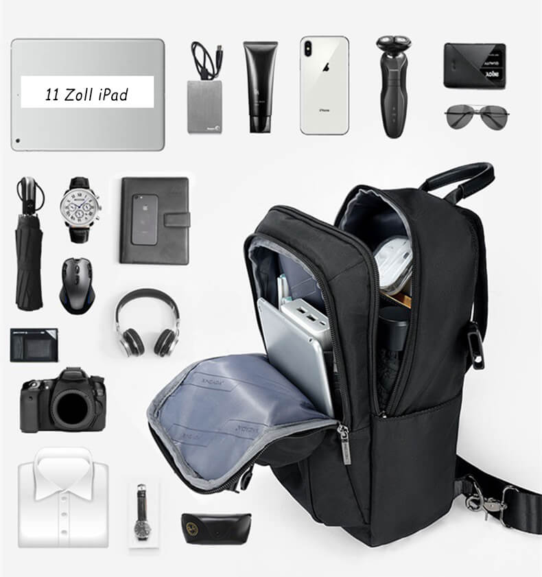 wasserdichte Brusttasche Oxford Brustbeutel für Herren Rucksack 1 Gurt