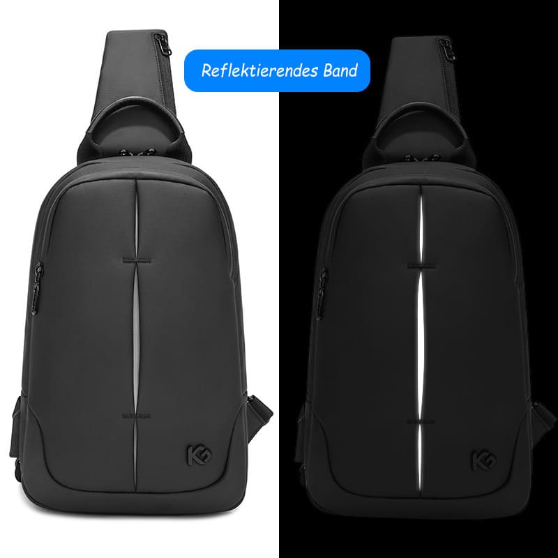 wasserdichte Herren Brusttasche Brustbeutel Herren Oxford reflektierender Rucksack mit 1 Gurt