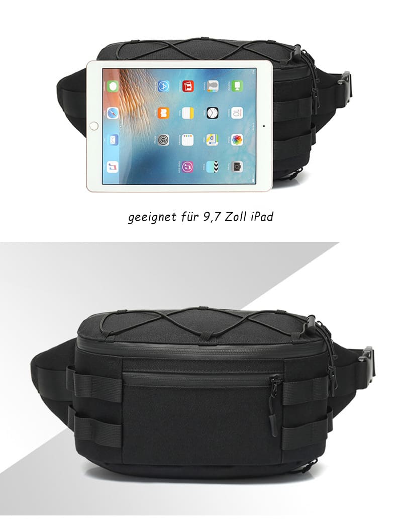 wasserdichte Hüfttasche Oxford Herren Brusttasche outdoor mit vielen Fächern