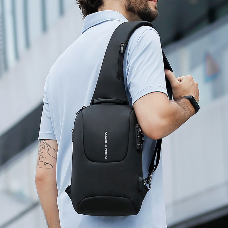 wasserdichte Männer Brusttasche aus Oxford Brustbeutel diebstahlsicher