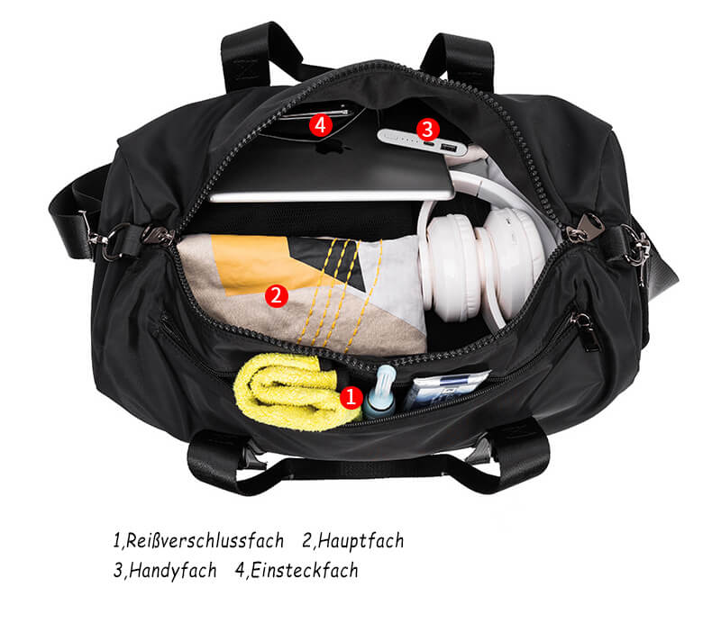 wasserdichte Oxford Reisetasche Freizeit Herren Umhängetasche mit Griff groß Sporttasche mit Nnassfach