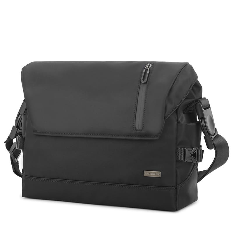 wasserdichte Umhängetasche Herren Oxford schwarz mit Reißverschluss