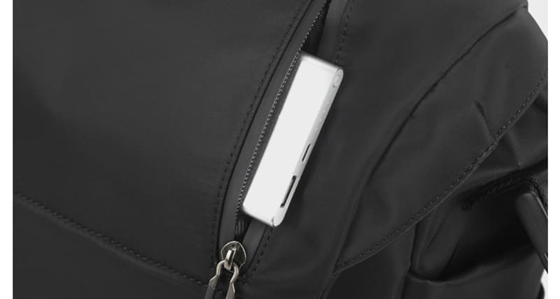 wasserdichte Umhängetasche Herren Oxford schwarz mit Reißverschluss