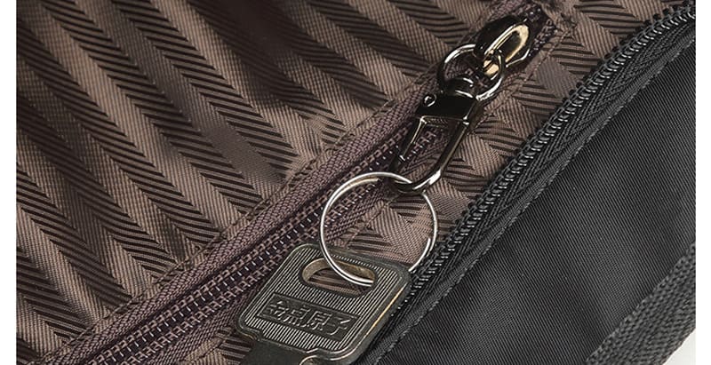 wasserdichte Umhängetasche Herren Oxford schwarz mit Reißverschluss