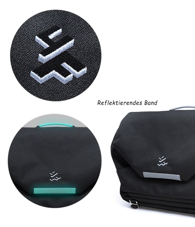 wasserdichte Umhängetasche Herren aus Oxford mit Laptopfach Messenger Bag Laptop