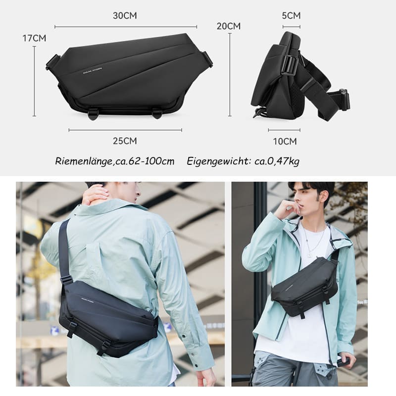 wasserdichte Umhängetasche Herren klein aus Oxford Alltag Freizeit Herrentasche wasserfest