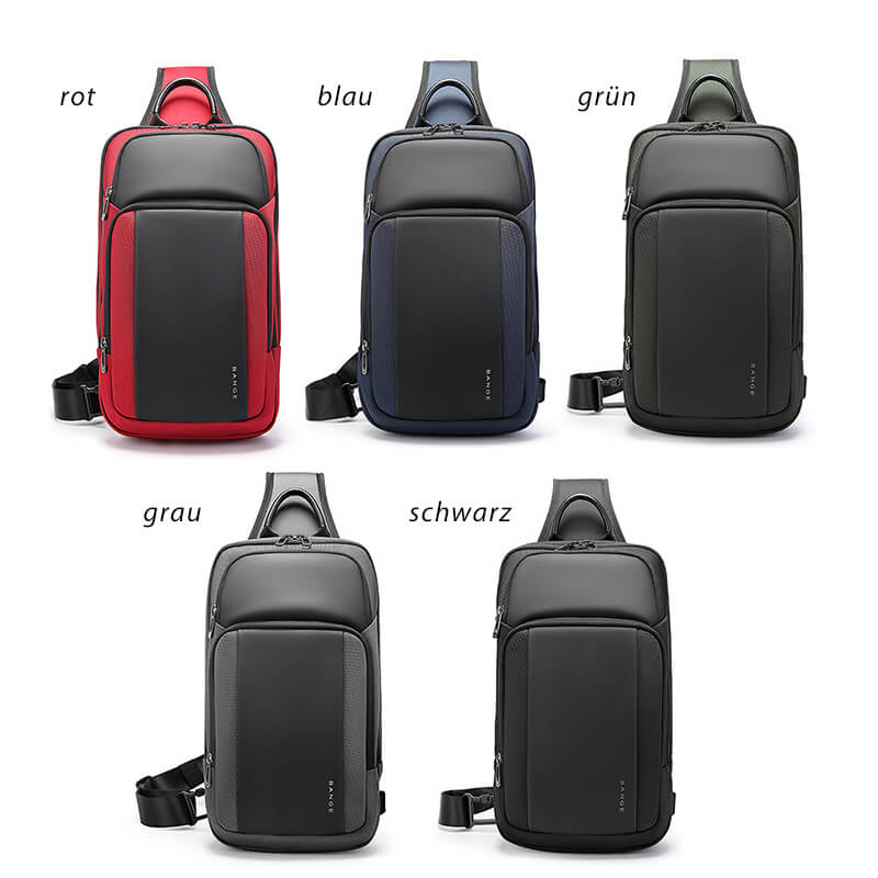 wasserdichte Brusttasche Herren aus Oxford Sling Bag Viele Fächer