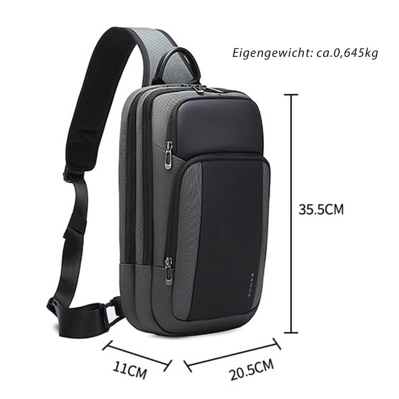 wasserdichte Brusttasche Herren aus Oxford Sling Bag Viele Fächer