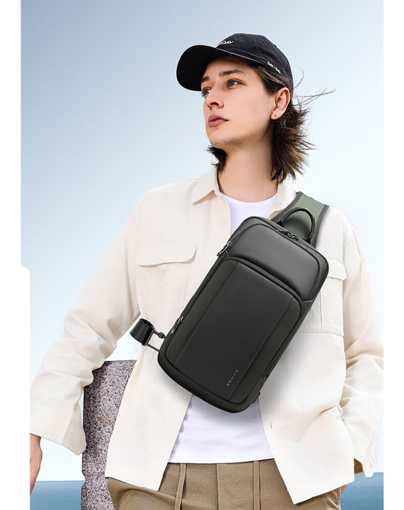 wasserdichte Brusttasche Herren aus Oxford Sling Bag Viele Fächer
