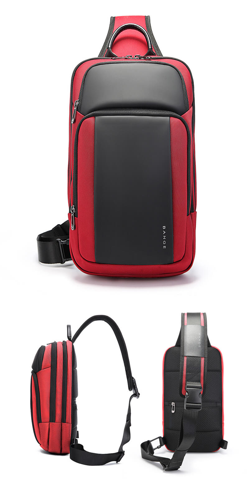 wasserdichte Brusttasche Herren aus Oxford Sling Bag Viele Fächer