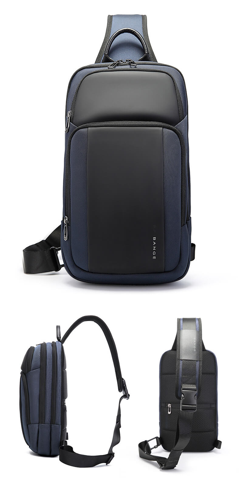 wasserdichte Brusttasche Herren aus Oxford Sling Bag Viele Fächer