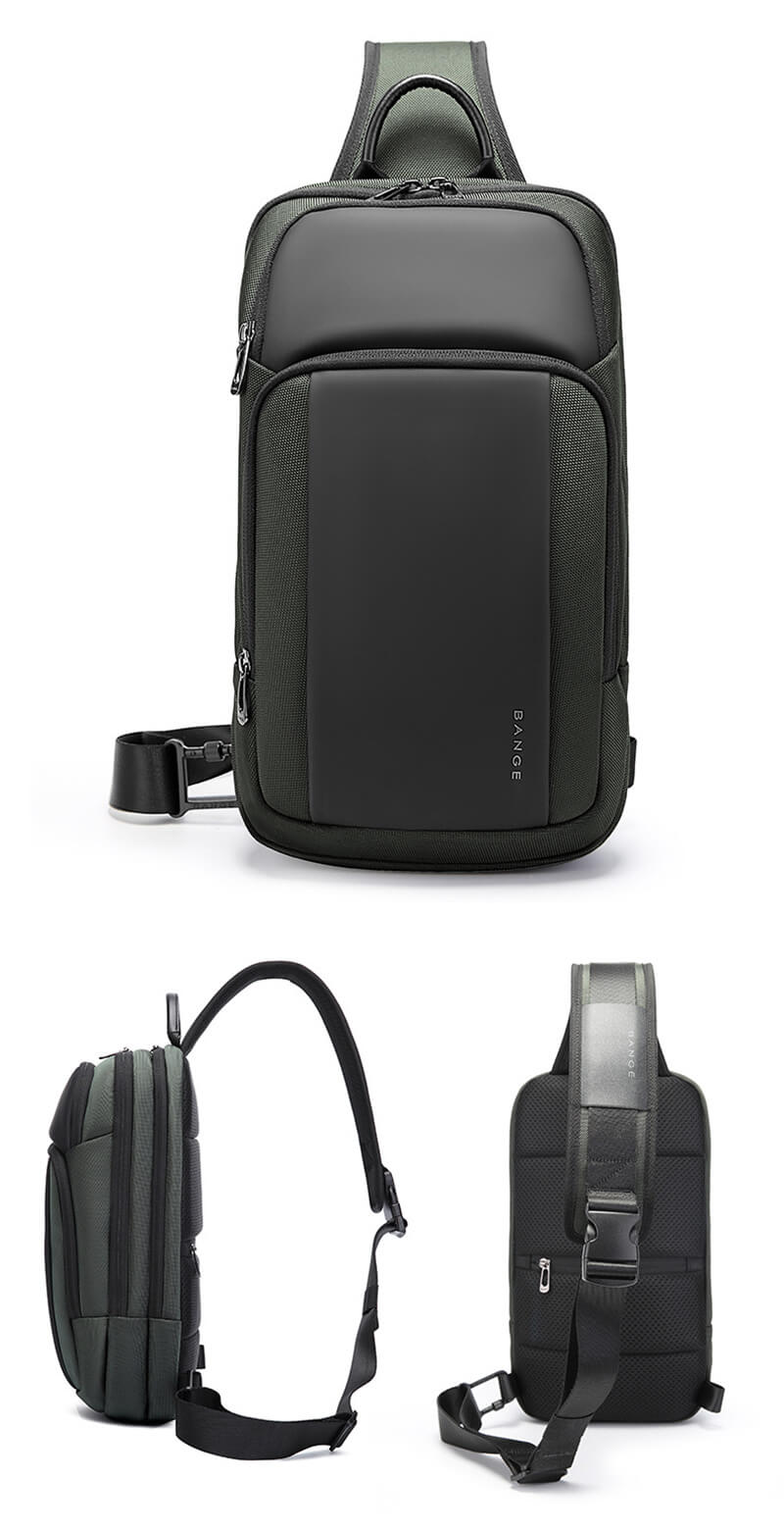 wasserdichte Brusttasche Herren aus Oxford Sling Bag Viele Fächer