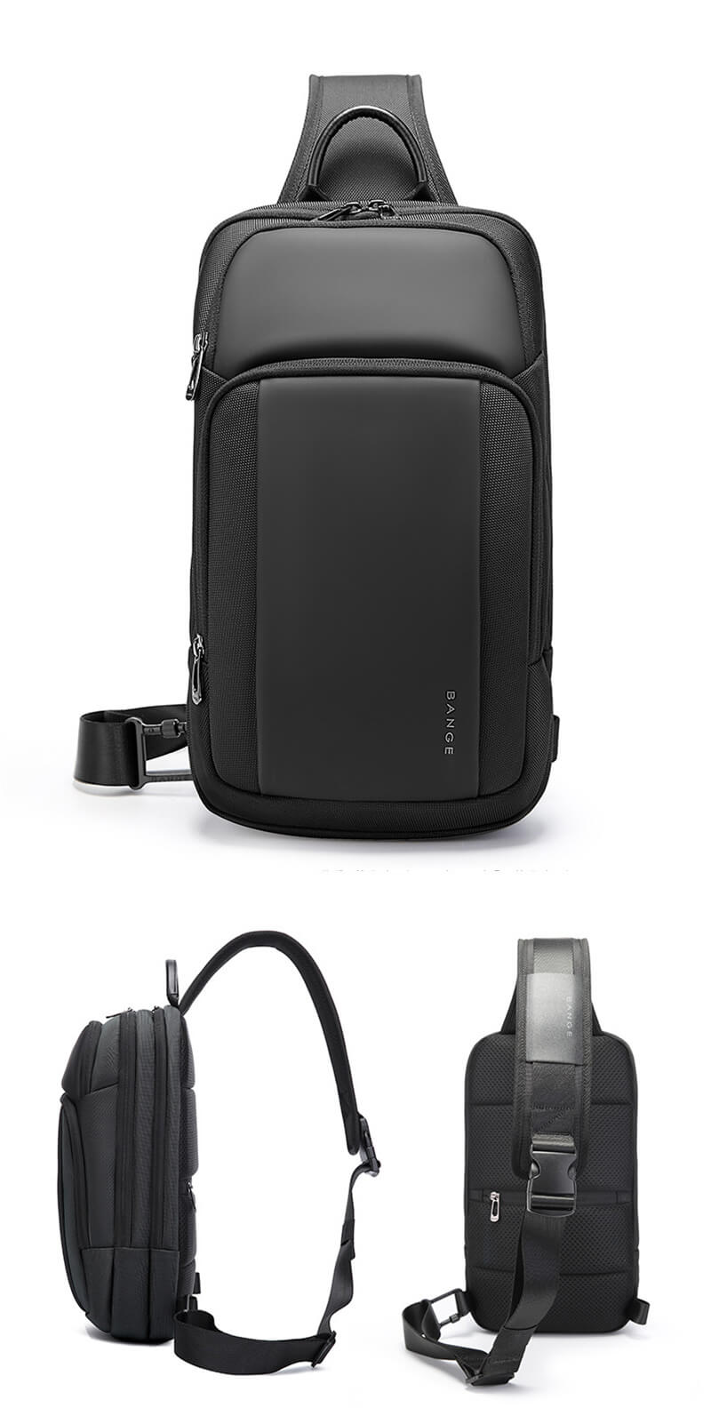 wasserdichte Brusttasche Herren aus Oxford Sling Bag Viele Fächer