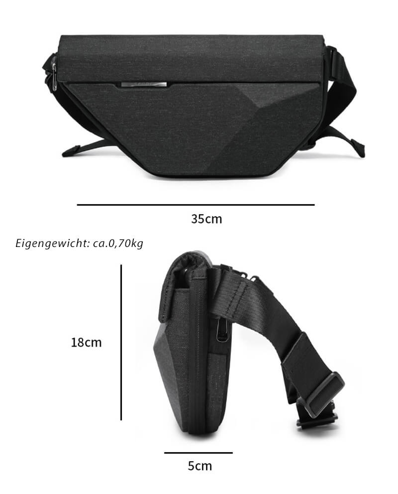 wasserdichte Hartschalen Brusttasche Herren Oxford Cross Body Tasche