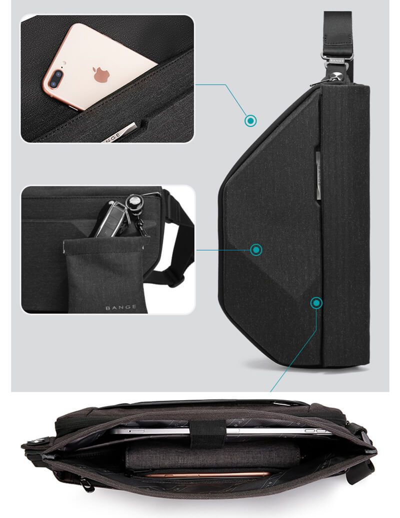 wasserdichte Hartschalen Brusttasche Herren Oxford Cross Body Tasche