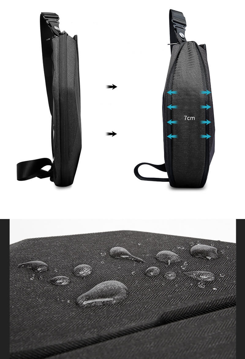 wasserdichte Hartschalen Brusttasche Herren Oxford Cross Body Tasche