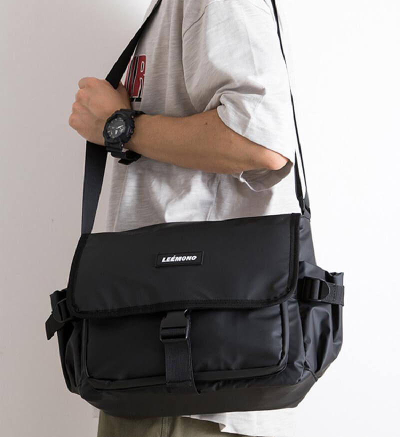 wasserdichte Umhängetasche Herren Oxford Outdoor schwarz